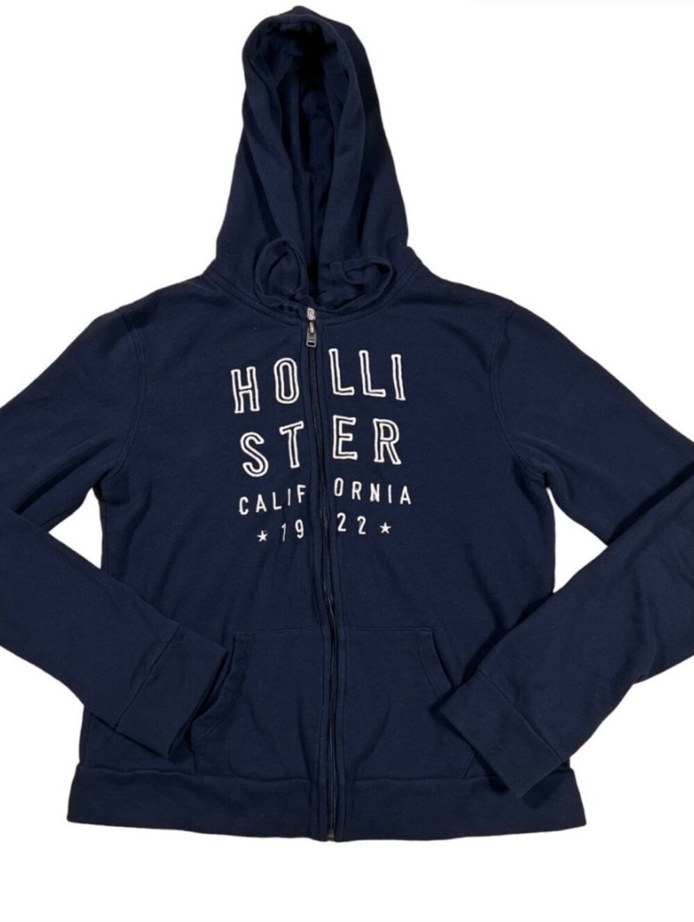 Hollister navy full zip hooded sweatshirt